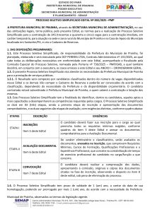 PROCESSO SELETIVO SIMPLIFICADO EDITAL Nº 002/2025 –PMP 